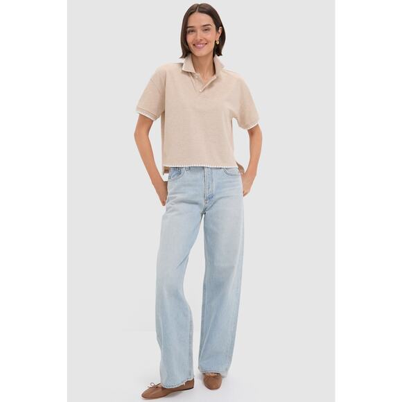 TUCKERNUCK Sandstone Pique Holmes Boyfriend Polo Size L NWT - Picture 4 of 7